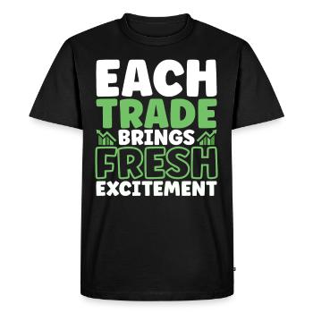 Traders d’actions, Traders Forex, Trading d’investisseurs - T-shirt Premium bio Homme - noir - Devant - Nico (187cm)