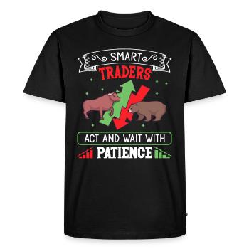 Traders d’actions, Traders Forex, Trading d’investisseurs - T-shirt Premium bio Homme - noir - Devant - Nico (187cm)