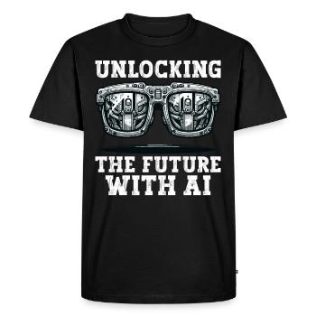 Artificial intelligence, machine learning, data - Men's Premium Organic T-Shirt - black - Front - Nico (187cm)