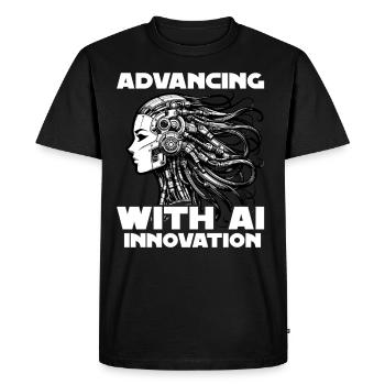 Artificial intelligence, machine learning, data - Men's Premium Organic T-Shirt - black - Front - Nico (187cm)
