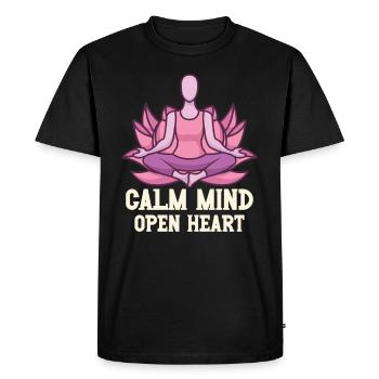 Yoga Mindfulness Practic Meditation Manifestation - Men's Premium Organic T-Shirt - black - Front - Nico (187cm)