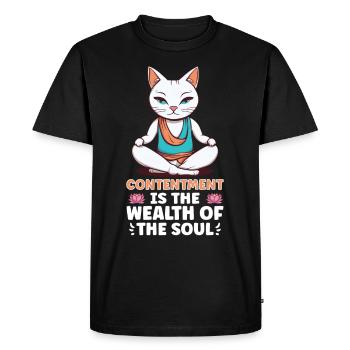 Yoga, Pleine conscience, Pratique, Méditation, Manifestation - T-shirt Premium bio Homme - noir - Devant - Nico (187cm)