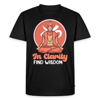 Yoga, Pleine conscience, Pratique, Méditation, Manifestation - T-shirt Premium bio Homme - noir - Devant - Nico (187cm)