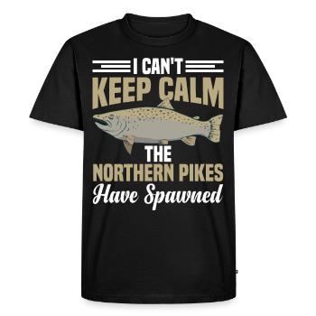Northern Pike Fisherman Pike Fishing Rod Pike Fish - Men's Premium Organic T-Shirt - black - Front - Nico (187cm)