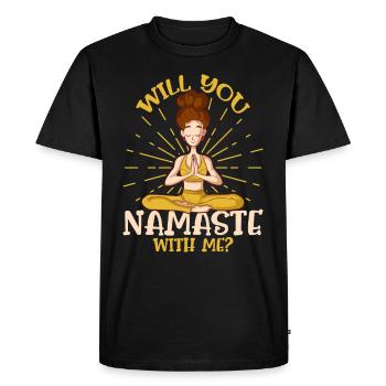 Yoga Mindfulness Practic Meditation Manifestation - Men's Premium Organic T-Shirt - black - Front - Nico (187cm)