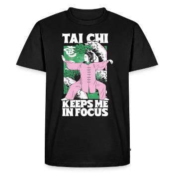 Yoga, Pleine conscience, Pratique, Méditation, Manifestation - T-shirt Premium bio Homme - noir - Devant - Nico (187cm)