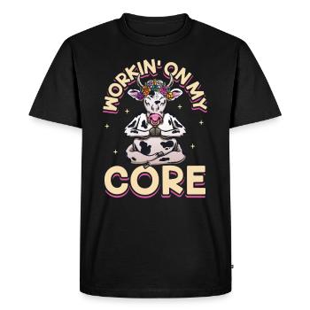 Yoga, Pleine conscience, Pratique, Méditation, Manifestation - T-shirt Premium bio Homme - noir - Devant - Nico (187cm)
