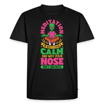 Yoga Mindfulness Practic Meditation Manifestation - Men's Premium Organic T-Shirt - black - Front - Nico (187cm)