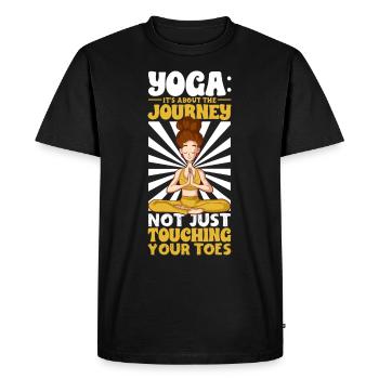 Yoga, Pleine conscience, Pratique, Méditation, Manifestation - T-shirt Premium bio Homme - noir - Devant - Nico (187cm)