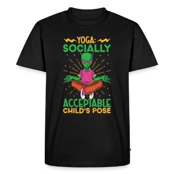 Yoga, Pleine conscience, Pratique, Méditation, Manifestation - T-shirt Premium bio Homme - noir - Devant - Nico (187cm)