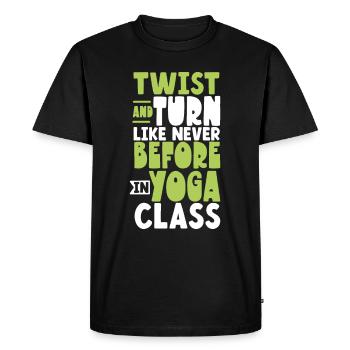 Yoga, Pleine conscience, Pratique, Méditation, Manifestation - T-shirt Premium bio Homme - noir - Devant - Nico (187cm)