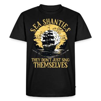 Sailors Sea Shanty Singing Ship Adventures - Men's Premium Organic T-Shirt - black - Front - Nico (187cm)
