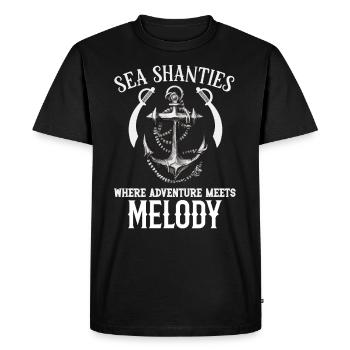 Sailors Sea Shanty Singing Ship Adventures - Men's Premium Organic T-Shirt - black - Front - Nico (187cm)