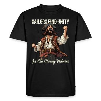 Sailors Sea Shanty Singing Ship Adventures - Men's Premium Organic T-Shirt - black - Front - Nico (187cm)