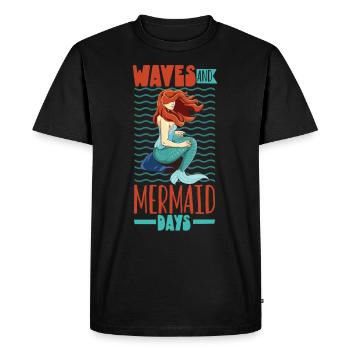 Sirène Reine, Mer, Royal, Océan, Monarque - T-shirt Premium bio Homme - noir - Devant - Nico (187cm)