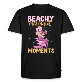 Sirène Reine, Mer, Royal, Océan, Monarque - T-shirt Premium bio Homme - noir - Devant - Nico (187cm)