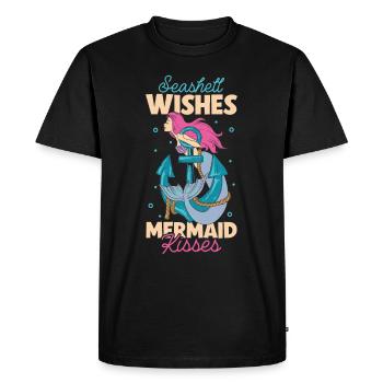 Sirène Reine Mer Royal Ocean Monarque - T-shirt Premium bio Homme - noir - Devant - Nico (187cm)