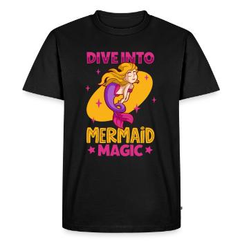 Sirène Reine, Mer, Royal, Océan, Monarque - T-shirt Premium bio Homme - noir - Devant - Nico (187cm)
