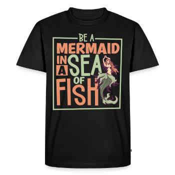 Sirène Reine Mer Royal Ocean Monarque - T-shirt Premium bio Homme - noir - Devant - Nico (187cm)