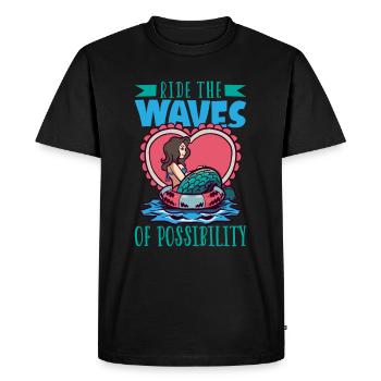 Sirène Reine, Mer, Royal, Océan, Monarque - T-shirt Premium bio Homme - noir - Devant - Nico (187cm)