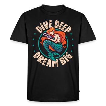 Sirène Reine, Mer, Royal, Océan, Monarque - T-shirt Premium bio Homme - noir - Devant - Nico (187cm)