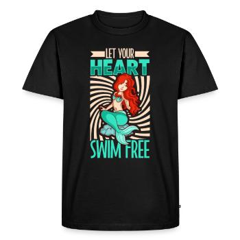 Sirène Reine, Mer, Royal, Océan, Monarque - T-shirt Premium bio Homme - noir - Devant - Nico (187cm)