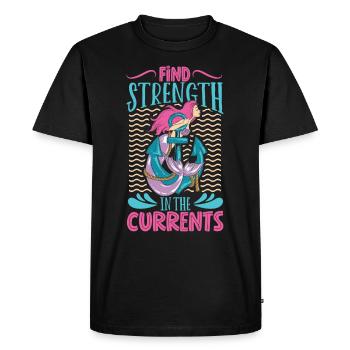 Sirène Reine, Mer, Royal, Océan, Monarque - T-shirt Premium bio Homme - noir - Devant - Nico (187cm)
