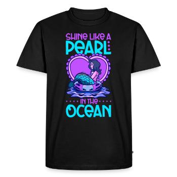 Sirène Reine, Mer, Royal, Océan, Monarque - T-shirt Premium bio Homme - noir - Devant - Nico (187cm)