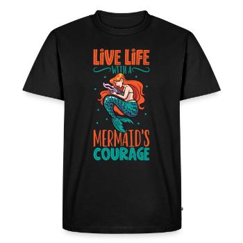 Sirène Reine, Mer, Royal, Océan, Monarque - T-shirt Premium bio Homme - noir - Devant - Nico (187cm)
