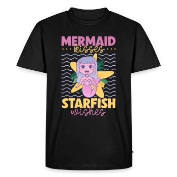 Sirène Reine, Mer, Royal, Océan, Monarque - T-shirt Premium bio Homme - noir - Devant - Nico (187cm)