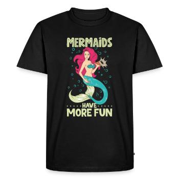 Sirène Reine, Mer, Royal, Océan, Monarque - T-shirt Premium bio Homme - noir - Devant - Nico (187cm)