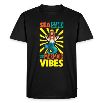 Sirène Reine Mer Royal Ocean Monarque - T-shirt Premium bio Homme - noir - Devant - Nico (187cm)