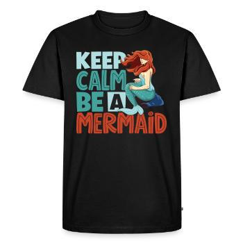 Sirène Reine, Mer, Royal, Océan, Monarque - T-shirt Premium bio Homme - noir - Devant - Nico (187cm)