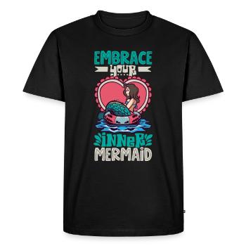 Sirène Reine Mer Royal Ocean Monarque - T-shirt Premium bio Homme - noir - Devant - Nico (187cm)