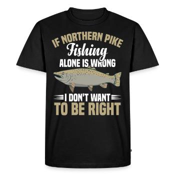 Northern Pike Fisherman Pike canne à pêche Pike Fish - T-shirt Premium bio Homme - noir - Devant - Nico (187cm)