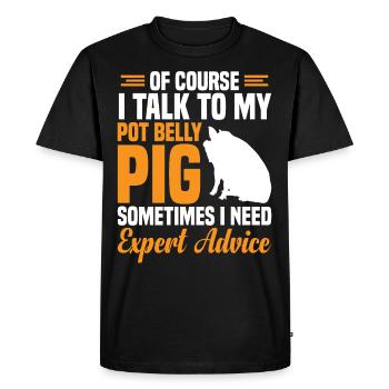 Pot Belly Pig Harnais et laisse Pot Belly Pig - T-shirt Premium bio Homme - noir - Devant - Nico (187cm)