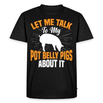 Pot Belly Pig Harnais et laisse Pot Belly Pig - T-shirt Premium bio Homme - noir - Devant - Nico (187cm)