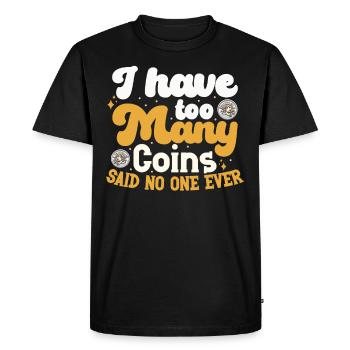 Collection de pièces de monnaie amusante pour les collectionneurs de pièces de monnaie et - T-shirt Premium bio Homme - noir - Devant - Nico (187cm)