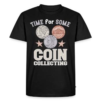 Collection de pièces de monnaie amusante pour les collectionneurs de pièces de monnaie et - T-shirt Premium bio Homme - noir - Devant - Nico (187cm)