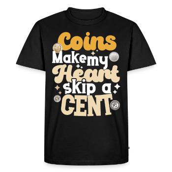 Collection de pièces de monnaie amusante pour les collectionneurs de pièces de monnaie et - T-shirt Premium bio Homme - noir - Devant - Nico (187cm)