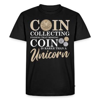 Collection de pièces de monnaie amusante pour les collectionneurs de pièces de monnaie et - T-shirt Premium bio Homme - noir - Devant - Nico (187cm)