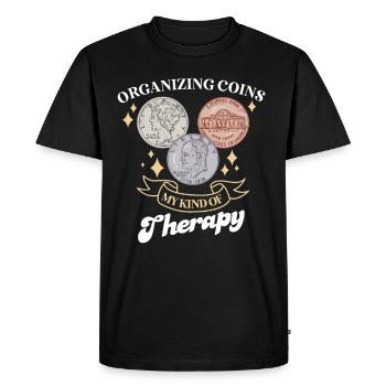 Collection de pièces de monnaie amusante pour les collectionneurs de pièces de monnaie et - T-shirt Premium bio Homme - noir - Devant - Nico (187cm)