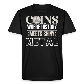 Collection de pièces de monnaie amusante pour les collectionneurs de pièces de monnaie et - T-shirt Premium bio Homme - noir - Devant - Nico (187cm)
