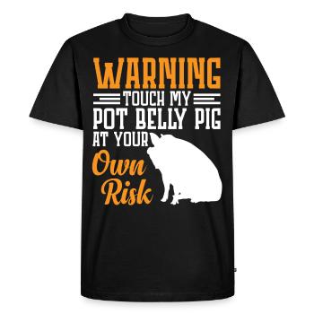 Pot Belly Pig Harnais et laisse Pot Belly Pig - T-shirt Premium bio Homme - noir - Devant - Nico (187cm)