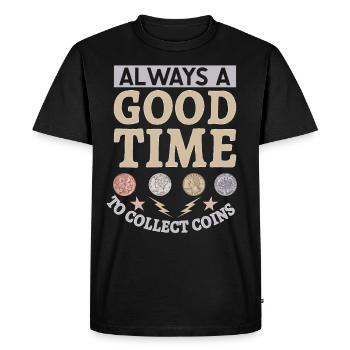 Collection de pièces de monnaie amusante pour les collectionneurs de pièces de monnaie et - T-shirt Premium bio Homme - noir - Devant - Nico (187cm)