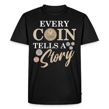 Collection de pièces de monnaie amusante pour les collectionneurs de pièces de monnaie et - T-shirt Premium bio Homme - noir - Devant - Nico (187cm)