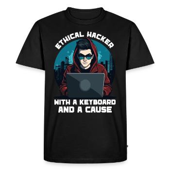 Ethical Hacking Analyst Ethical Cyber Security - Men's Premium Organic T-Shirt - black - Front - Nico (187cm)