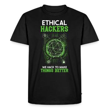 Ethical Hacking Analyst Ethical Cyber Security - Men's Premium Organic T-Shirt - black - Front - Nico (187cm)