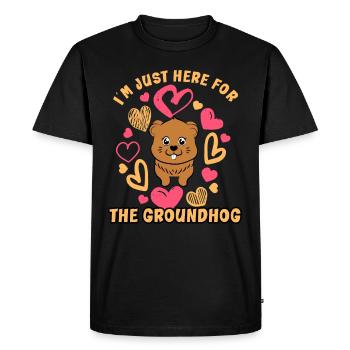Amateurs du jour de la marmotte 2024, 2 février - T-shirt Premium bio Homme - noir - Devant - Nico (187cm)