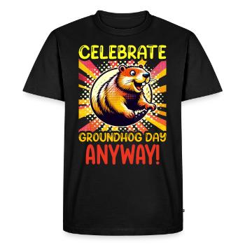 Amateurs du jour de la marmotte 2024, 2 février - T-shirt Premium bio Homme - noir - Devant - Nico (187cm)